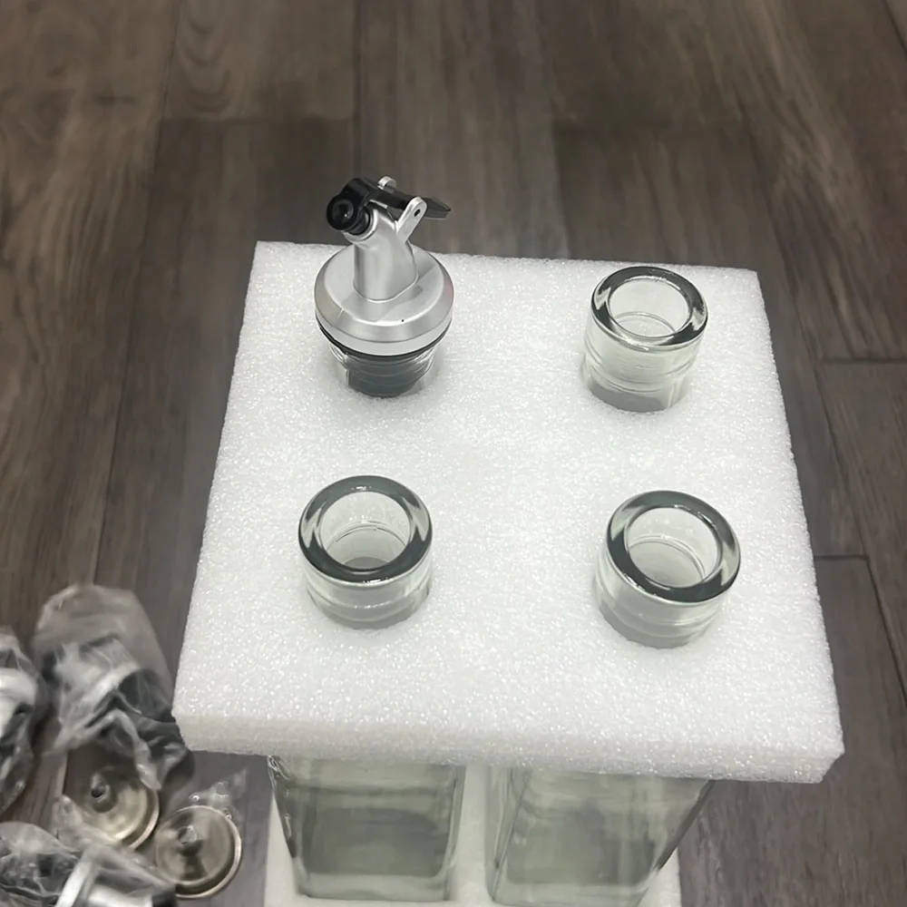 New! Bundle of vinegar and oil glass storage bottles with spout and funnel